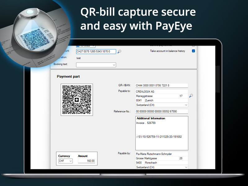 The PayEye app is pre-configured for over 400 ERP and e-banking applications