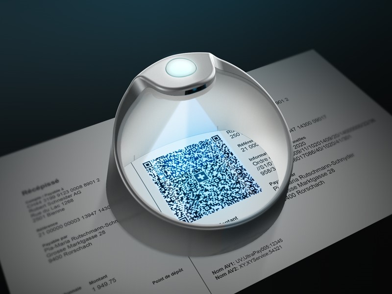 Scanning the Swiss QR Code from the QR-bill on paper